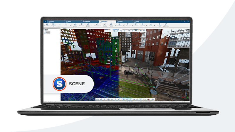Лаптоп с отворен проект във FARO SCENE