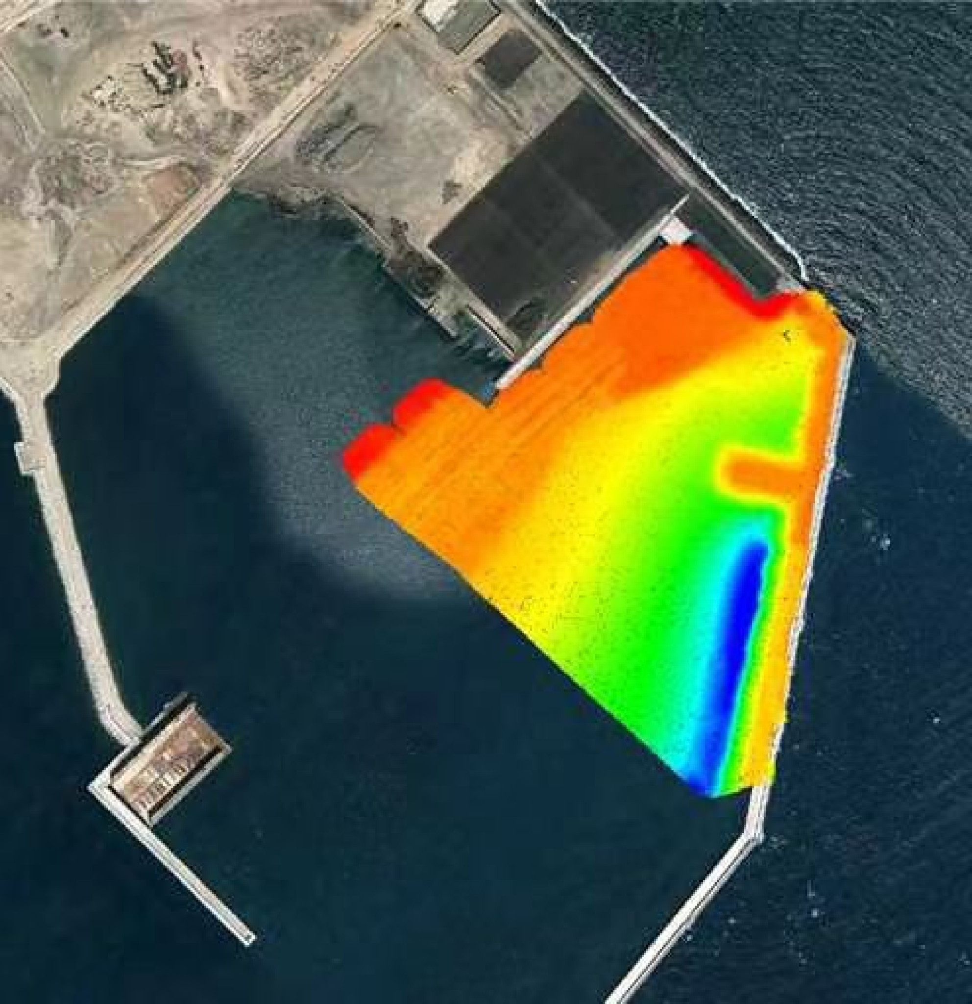 Батиметричен модел на пристанище от multibeam CHCNAV HQ-400