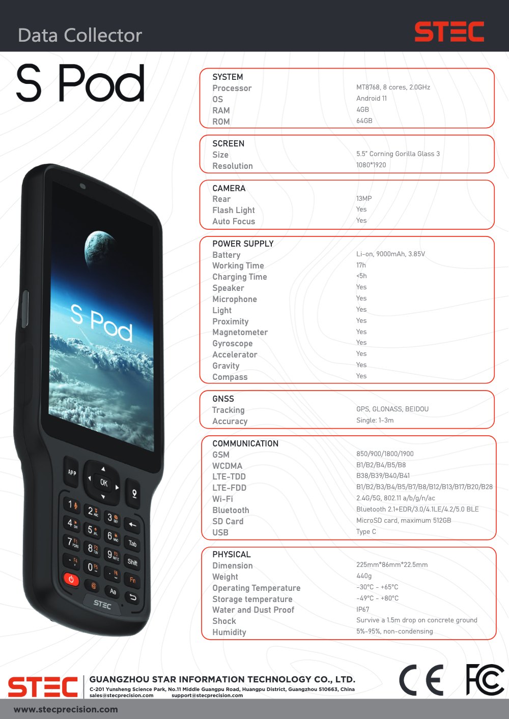Корица на брошурата на STEC S Pod