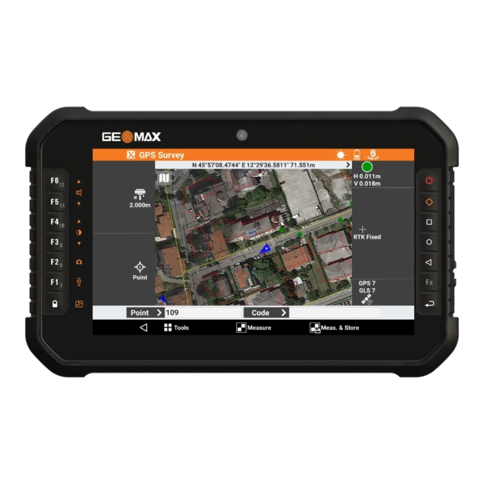 Полеви таблет GeoMax Zenius08 с екрана „GPS Survey“ на X-PAD Ultimate